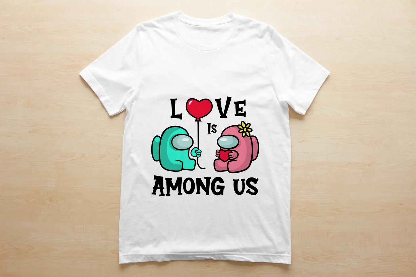 Among Us Kids Valentine Images Sublimation/DTF T-Shirt Bundle