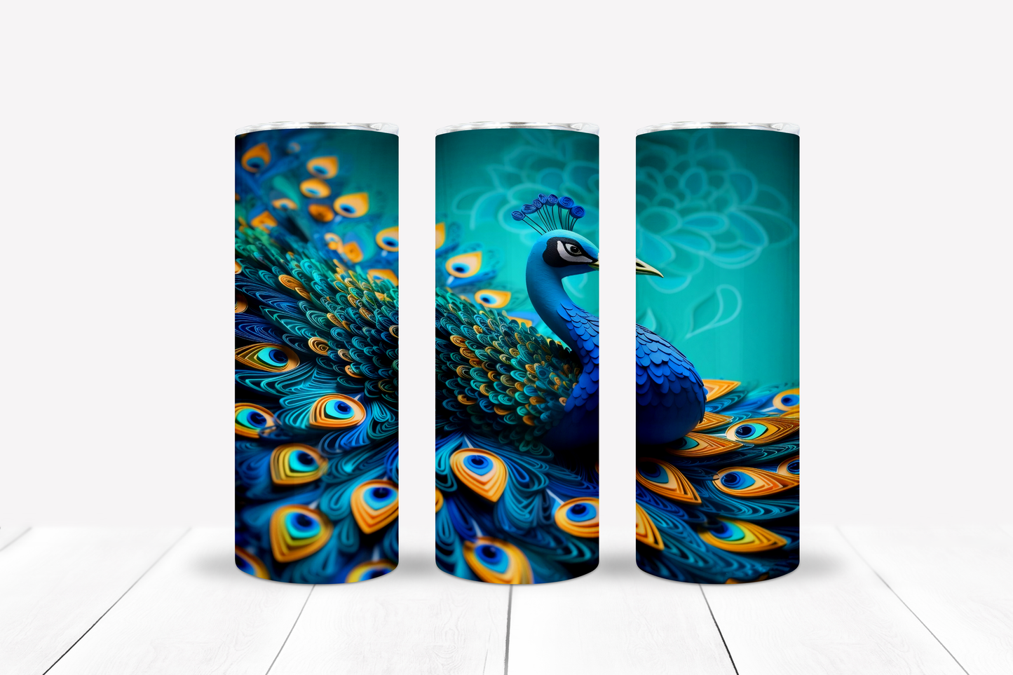 Peacock 20oz Sublimation Tumbler Image Bundle