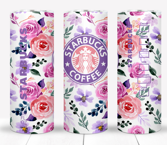 Floral Coffee Sublimation 20oz Tumbler Image