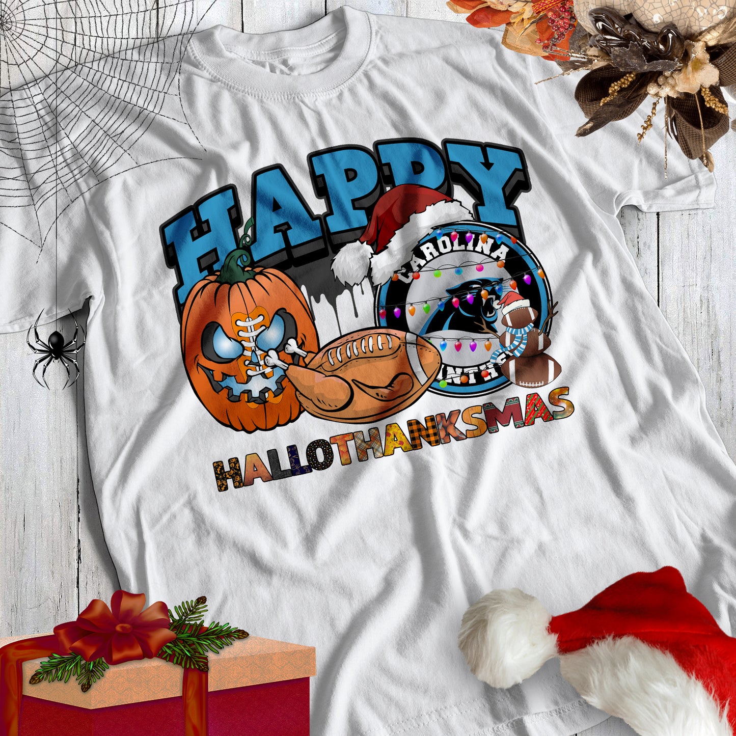 HalloThankMas Football Sublimation/DTF T-Shirt Images