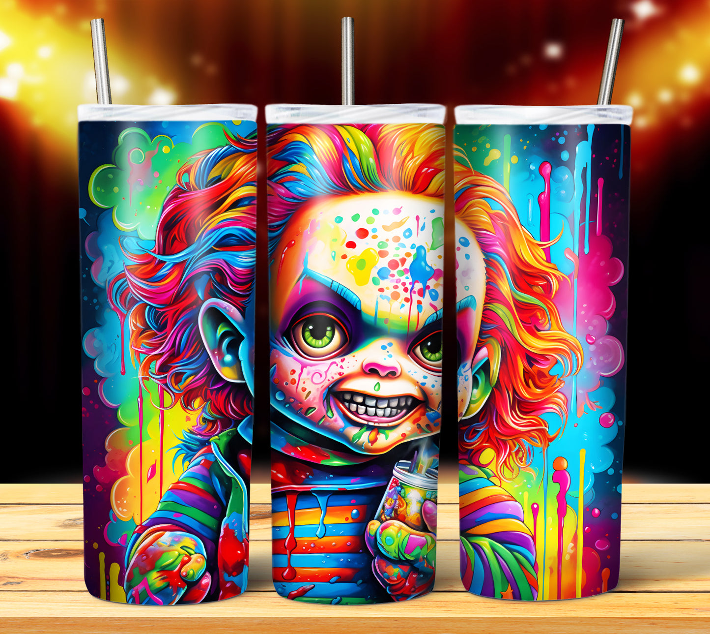 20 Colorful Halloween Sublimation 20oz Images Bundle