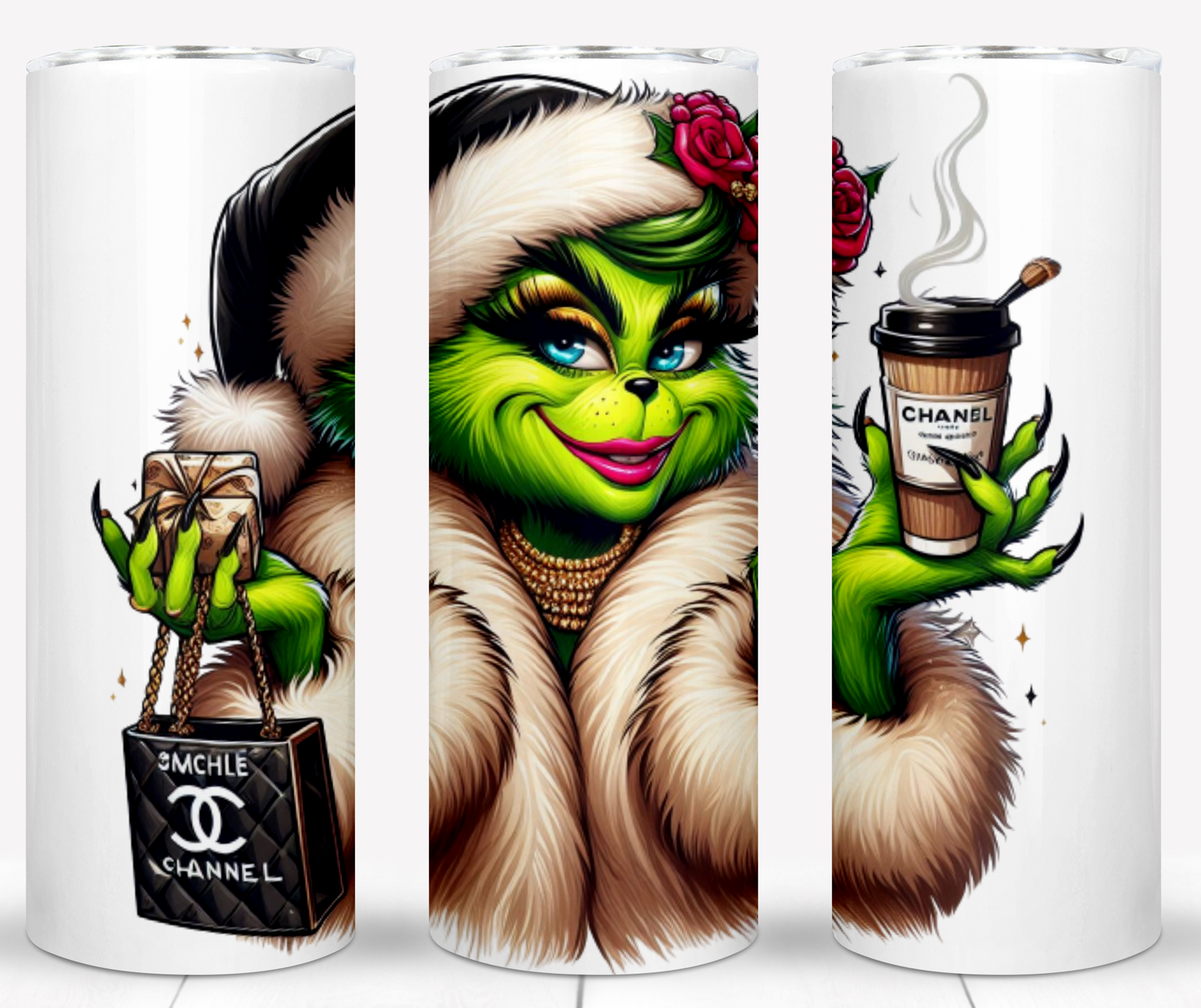 30+ Christmas Brand Grinch Sublimation 20oz Tumbler Images Bundle