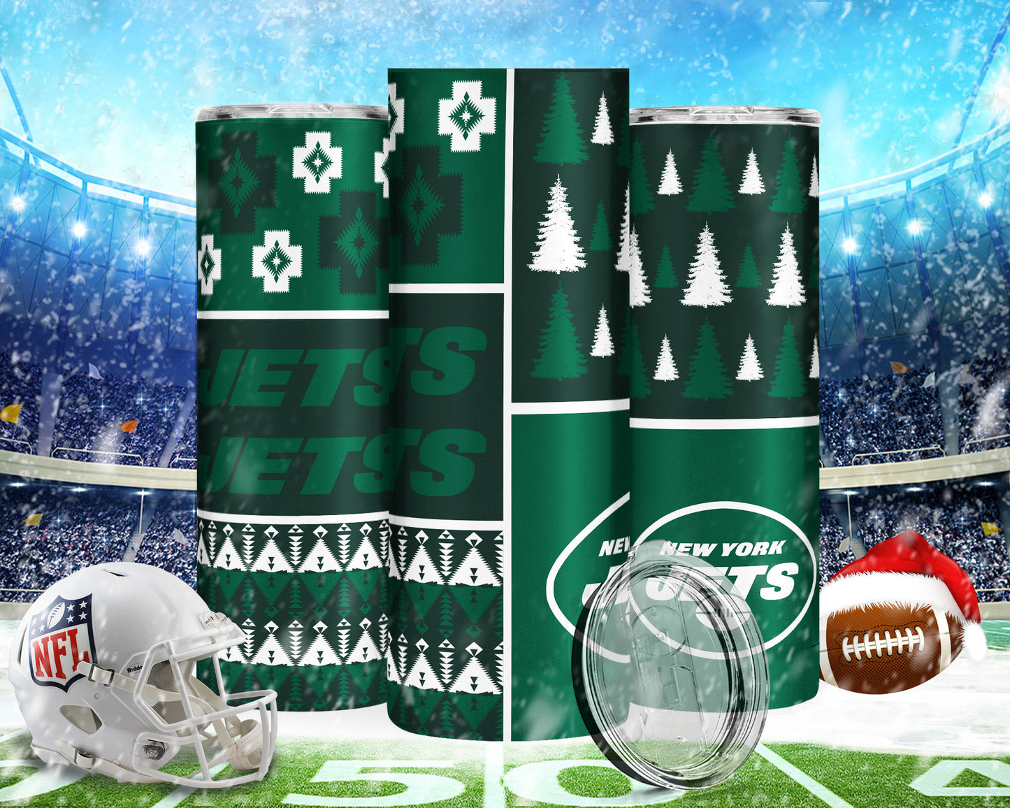 Christmas Football 20oz Sublimation Tumbler Image