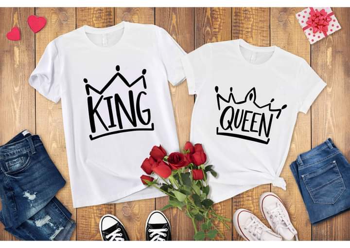 King/Queen Valentine Sublimation/DTF T-Shirt Images Bundle