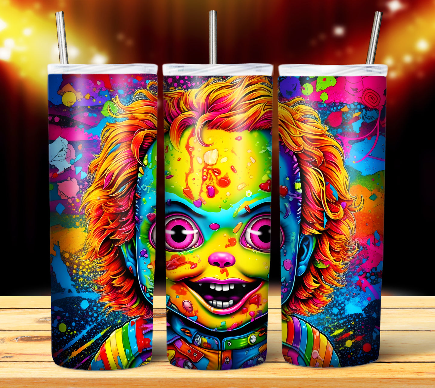 20 Colorful Halloween Sublimation 20oz Images Bundle