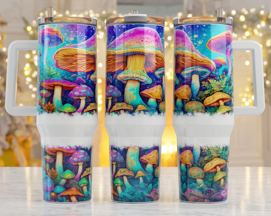 Colorful Mushroom 40oz Sublimation Tumbler Image