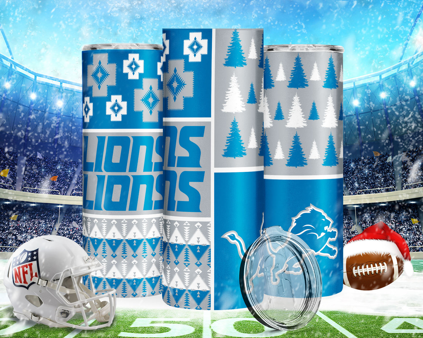 Christmas Football 20oz Sublimation Tumbler Image