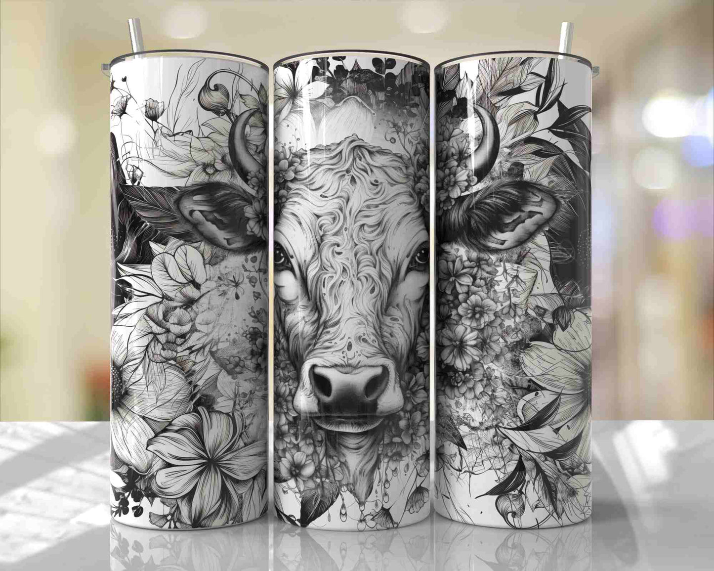 Cow 20oz Sublimation Tumbler Image