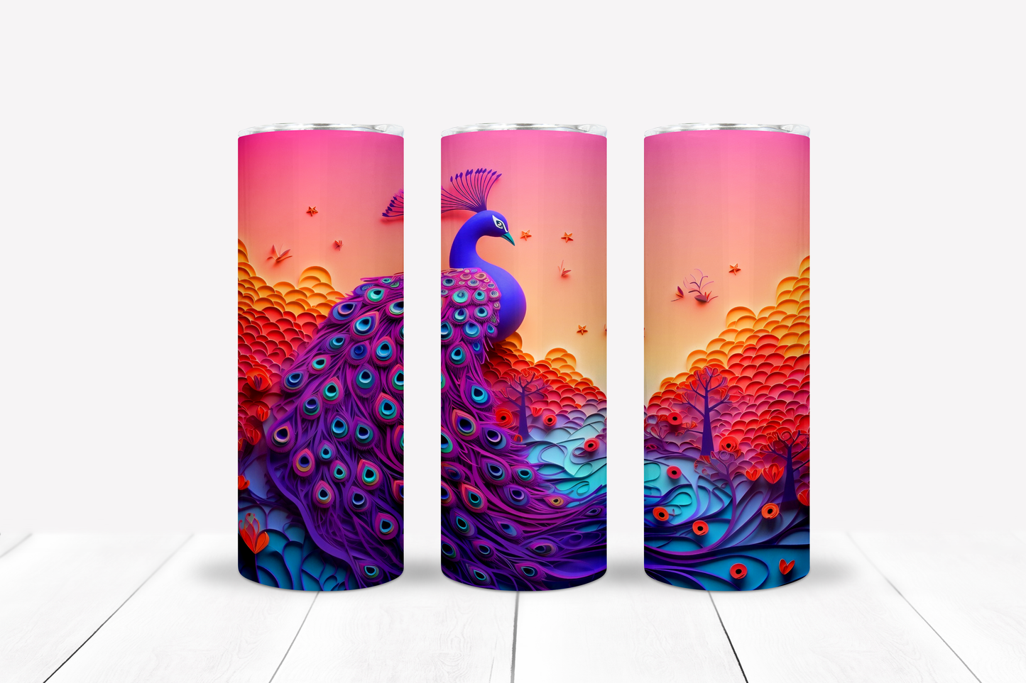 Peacock 20oz Sublimation Tumbler Image Bundle