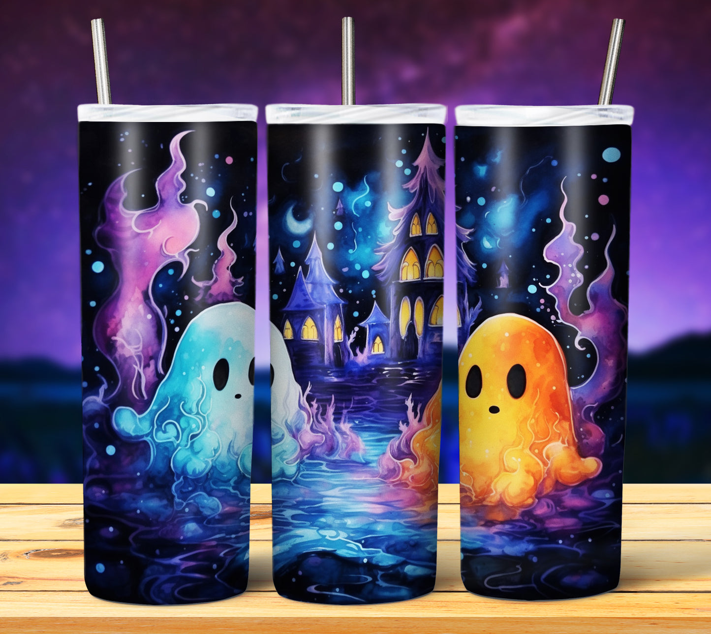 50 Watercolor Halloween Sublimation 20oz Images Bundle