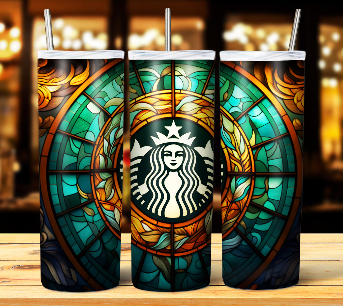 40+ Stain Glass Starbucks Sublimation 20oz Images Bundle