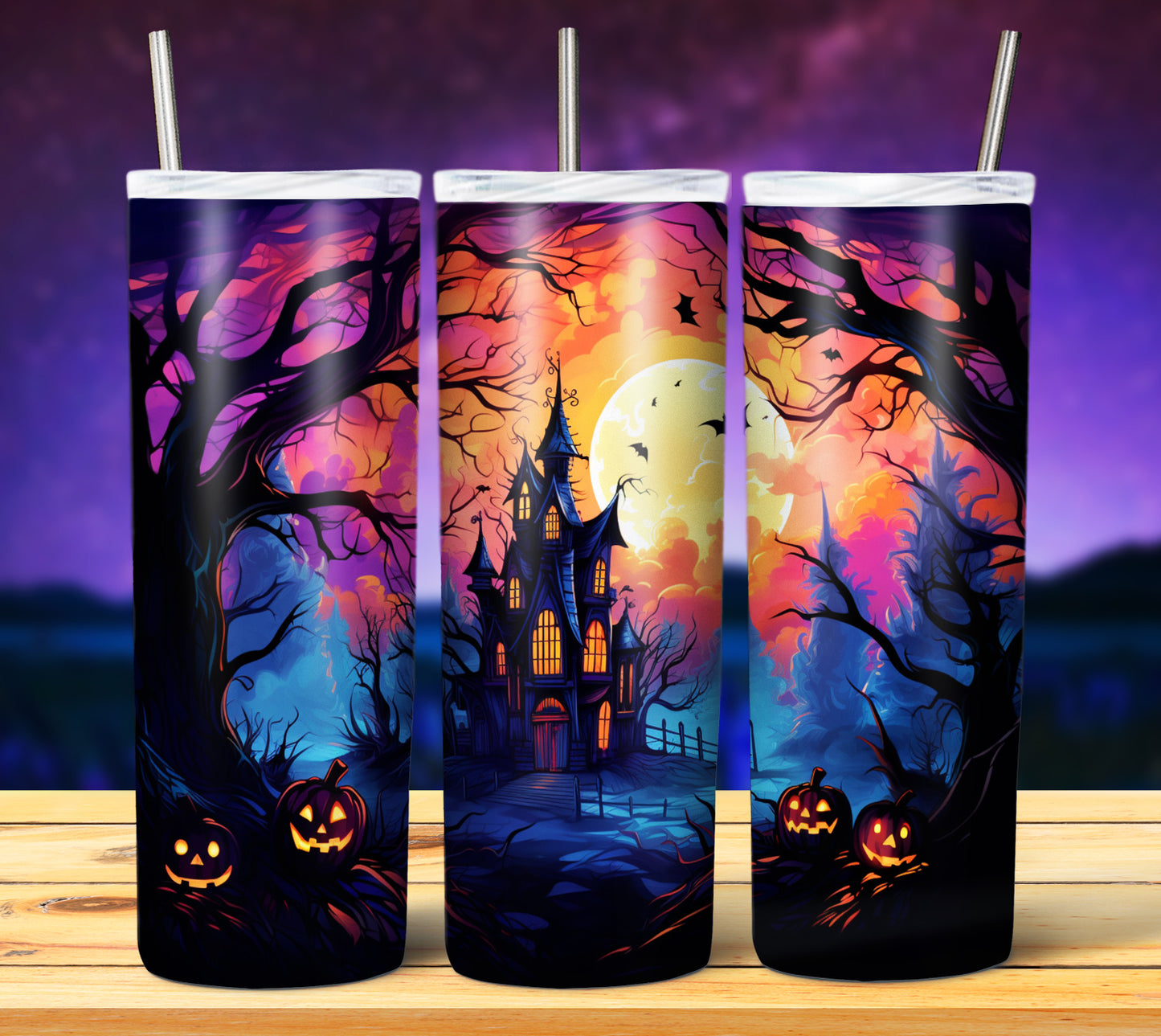 50 Watercolor Halloween Sublimation 20oz Images Bundle