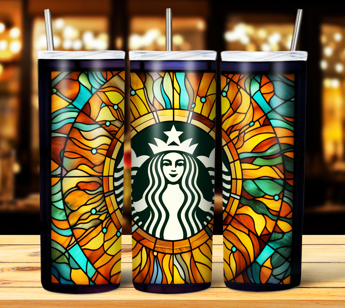 40+ Stain Glass Starbucks Sublimation 20oz Images Bundle