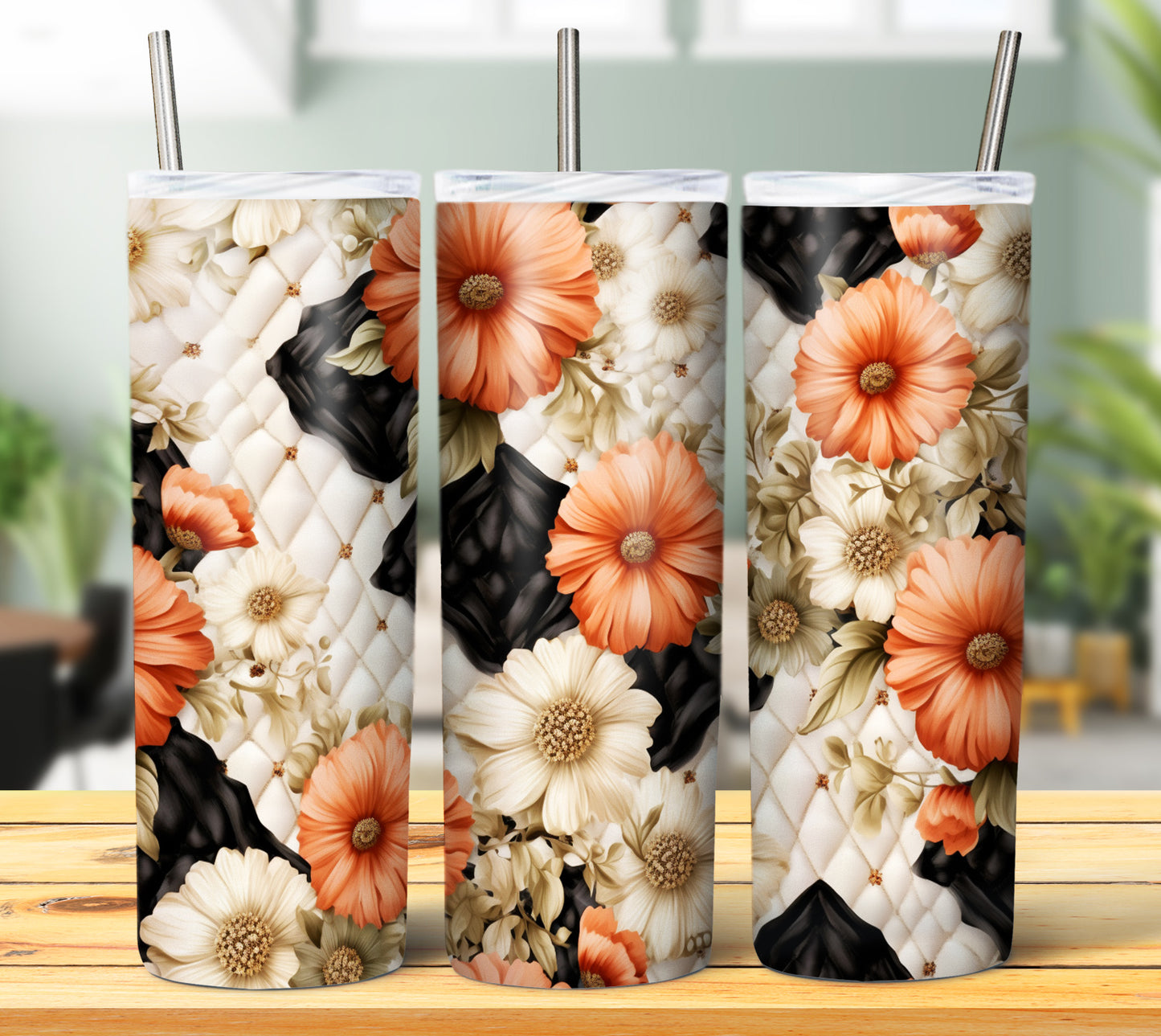 40 Quilted Flowers Sublimation 20oz Images Bundle