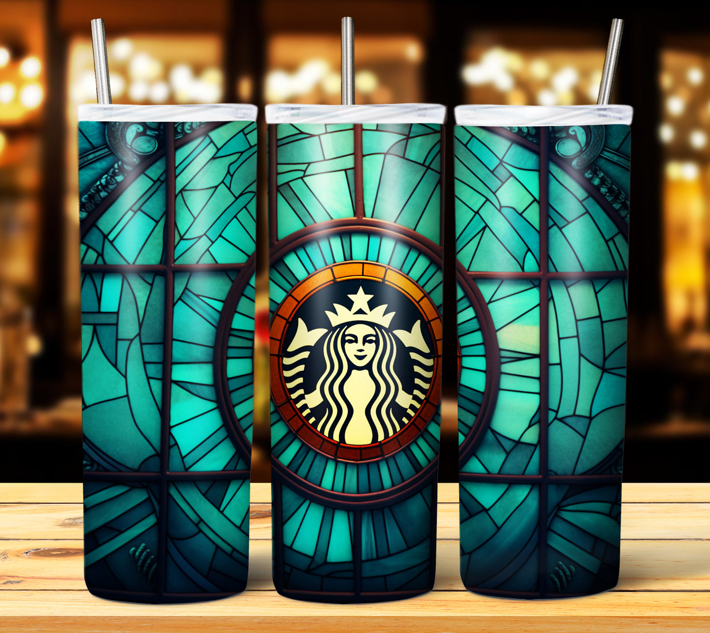 40+ Stain Glass Starbucks Sublimation 20oz Images Bundle