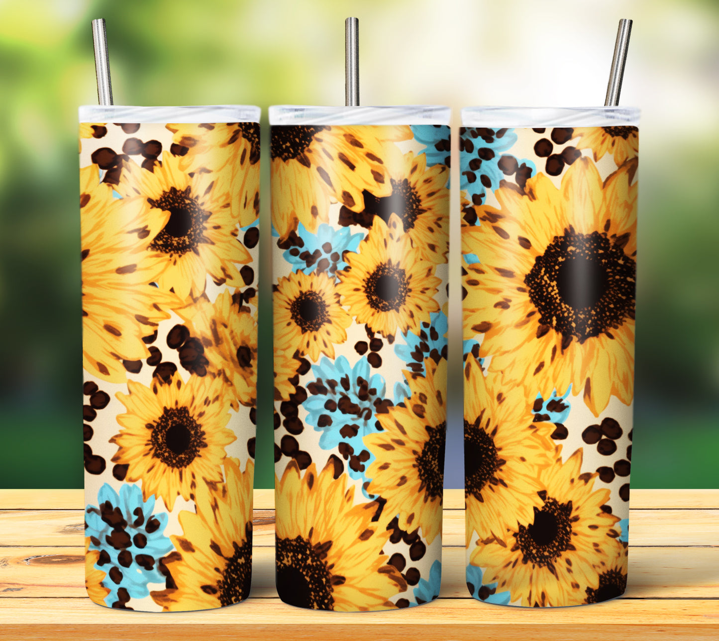 25 Leopard Sunflowers Sublimation 20oz Images Bundle