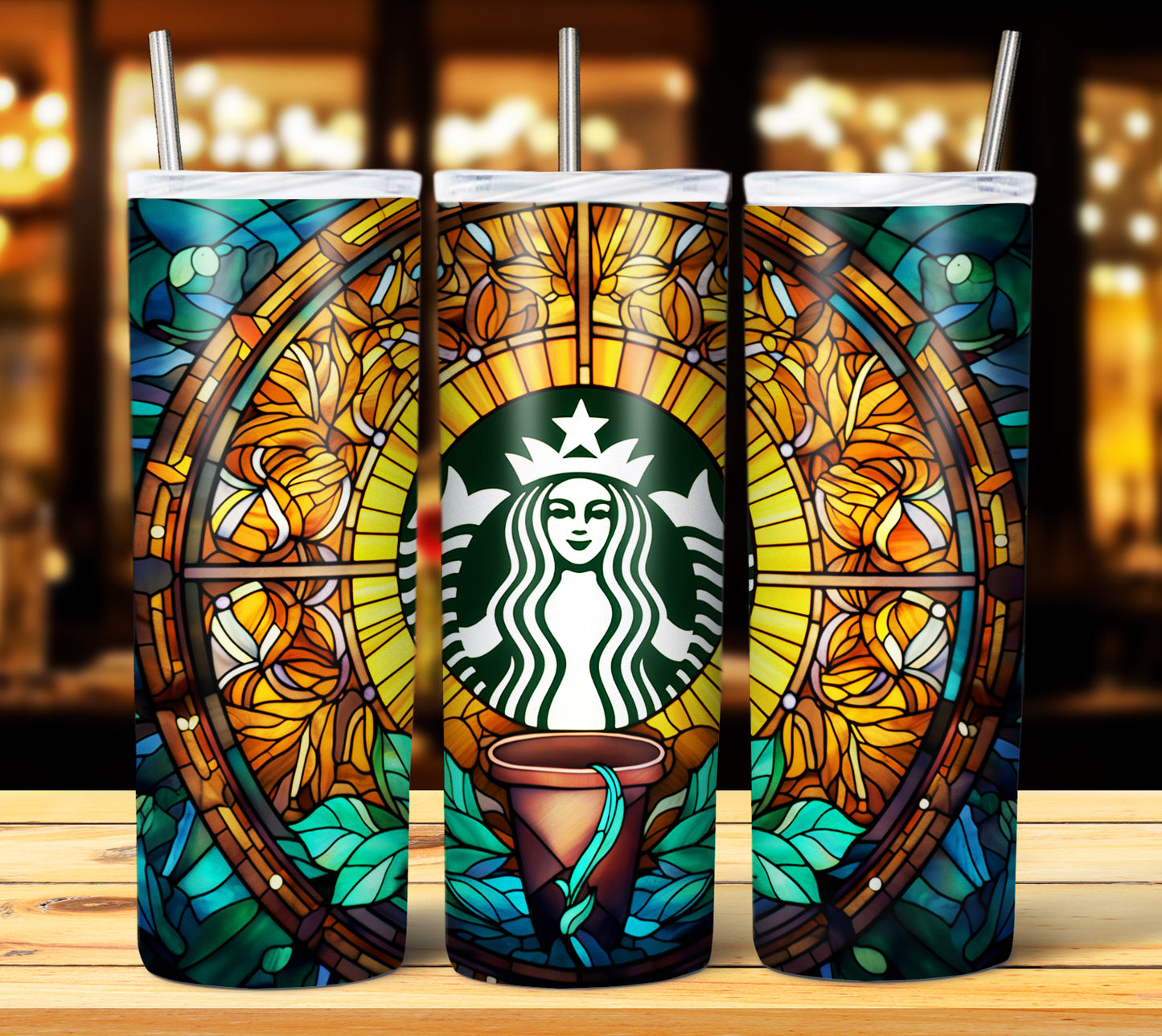 40+ Stain Glass Starbucks Sublimation 20oz Images Bundle