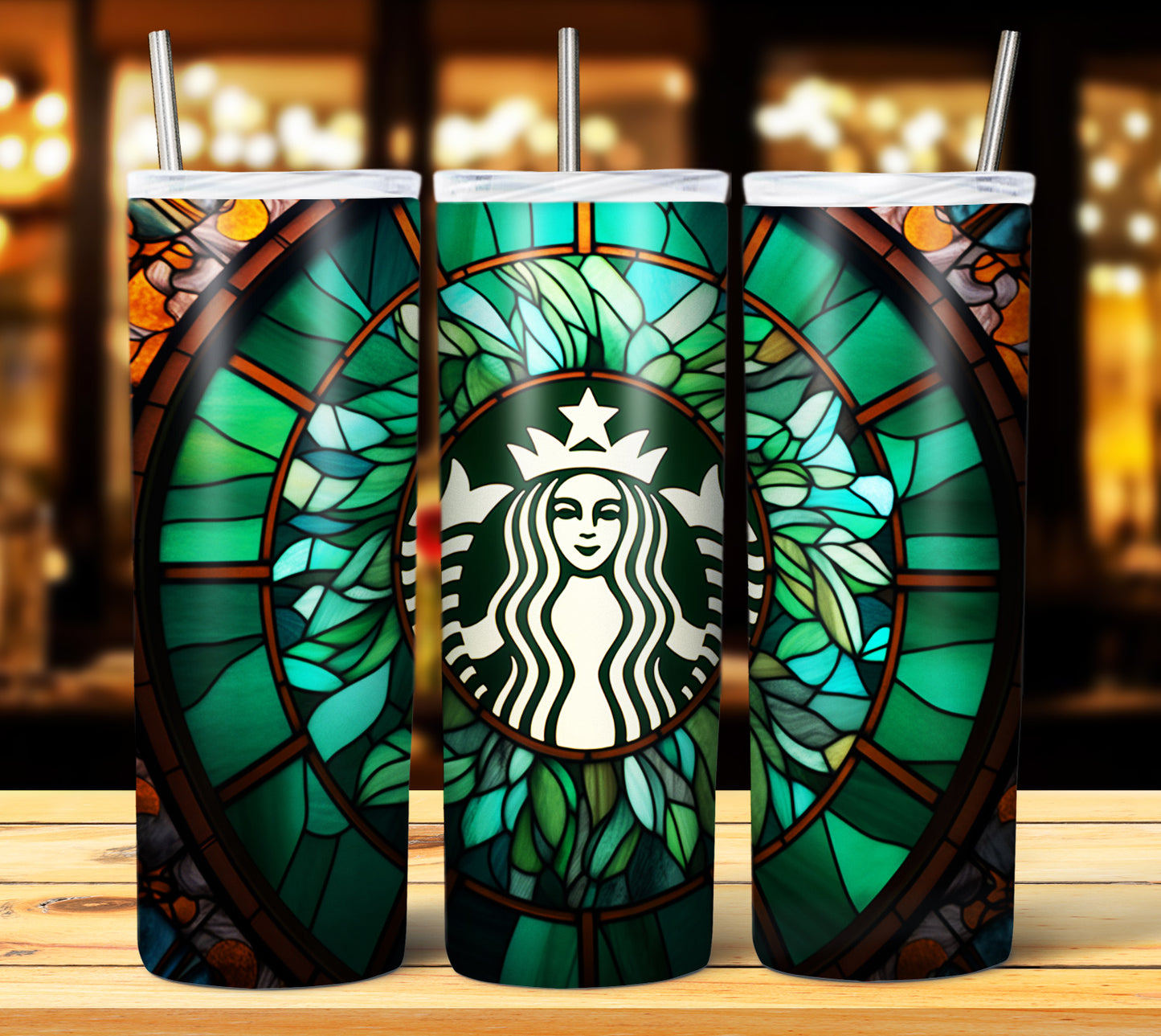 40+ Stain Glass Starbucks Sublimation 20oz Images Bundle