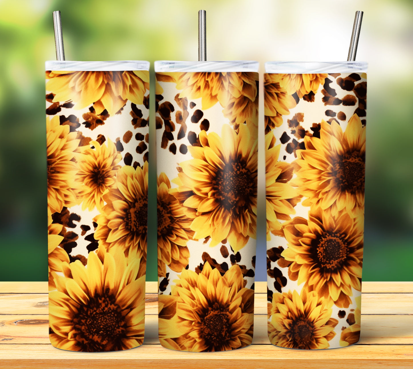 25 Leopard Sunflowers Sublimation 20oz Images Bundle