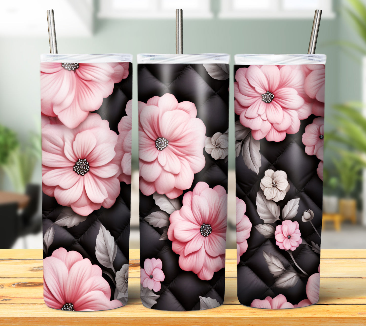 40 Quilted Flowers Sublimation 20oz Images Bundle