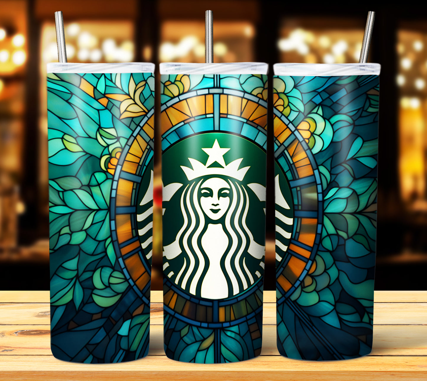 40+ Stain Glass Starbucks Sublimation 20oz Images Bundle