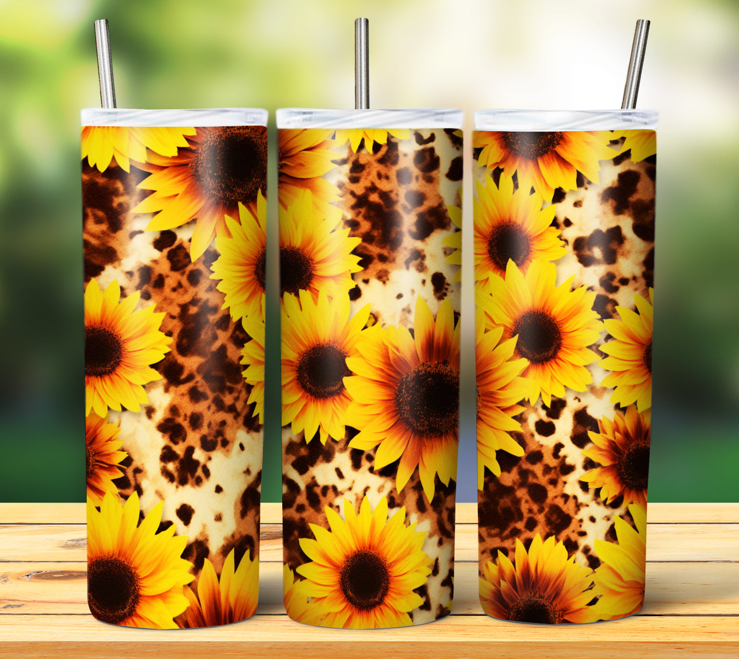 25 Leopard Sunflowers Sublimation 20oz Images Bundle