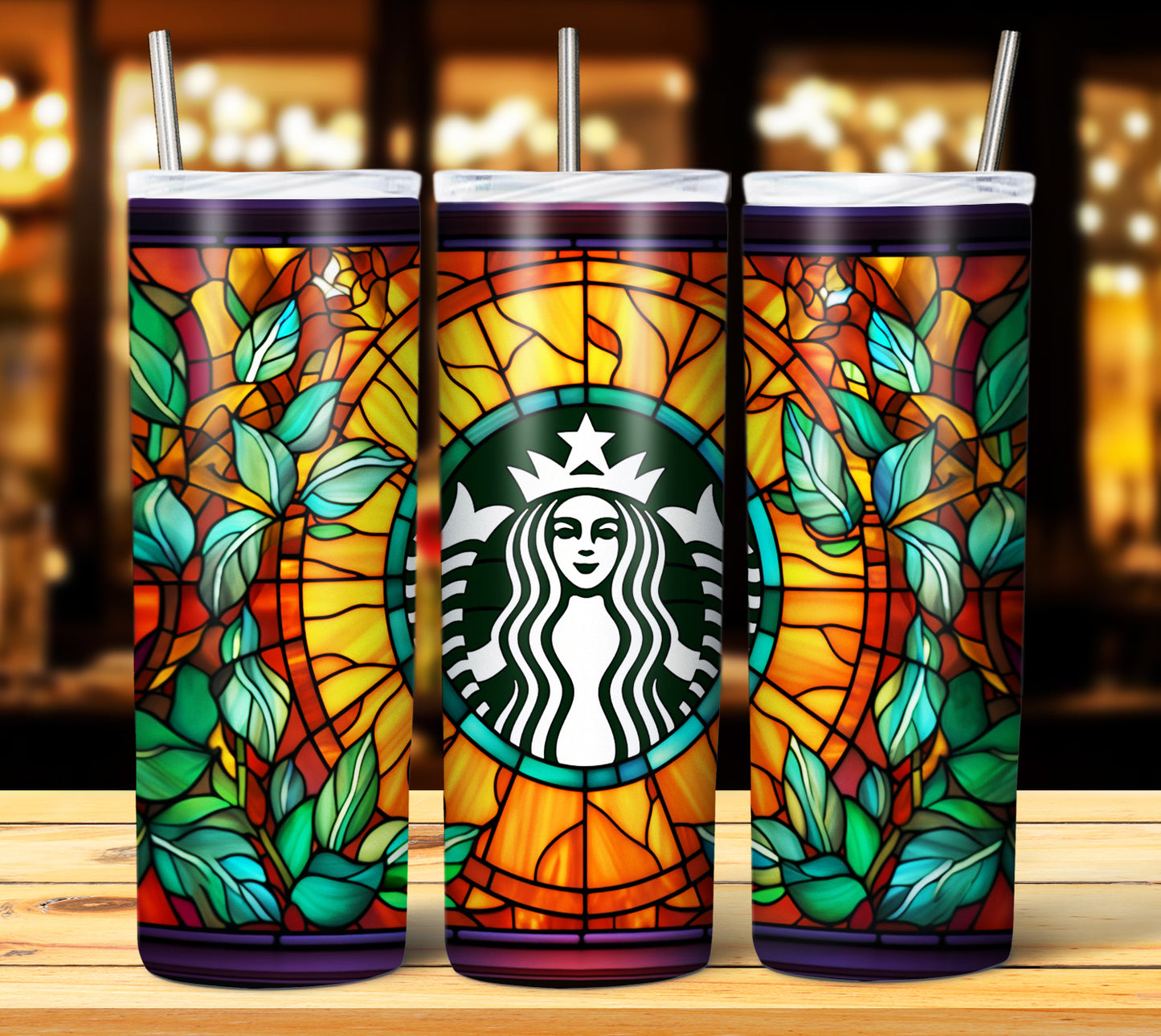 40+ Stain Glass Starbucks Sublimation 20oz Images Bundle