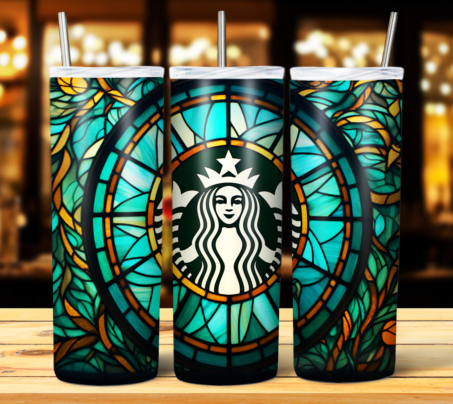 40+ Stain Glass Starbucks Sublimation 20oz Images Bundle