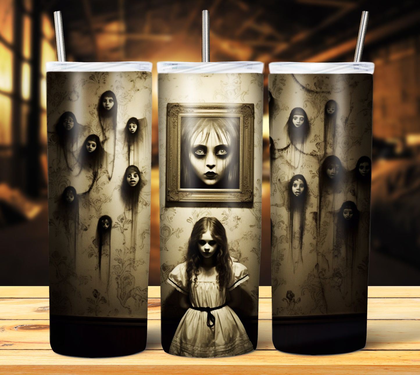 25 Creepy Halloween Sublimation 20oz Images Bundle