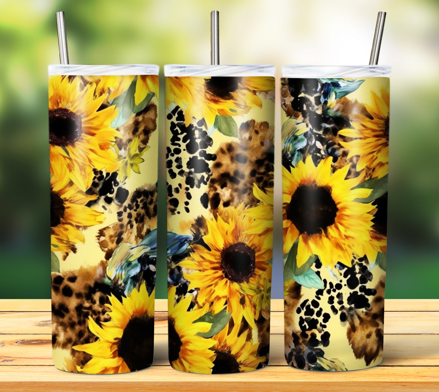 25 Leopard Sunflowers Sublimation 20oz Images Bundle