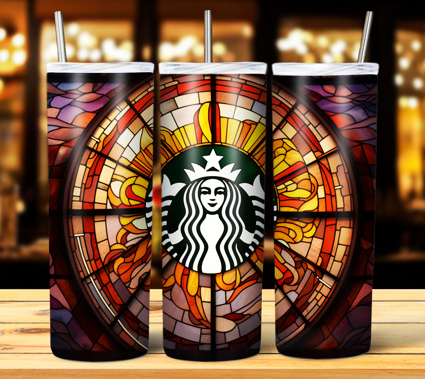 40+ Stain Glass Starbucks Sublimation 20oz Images Bundle