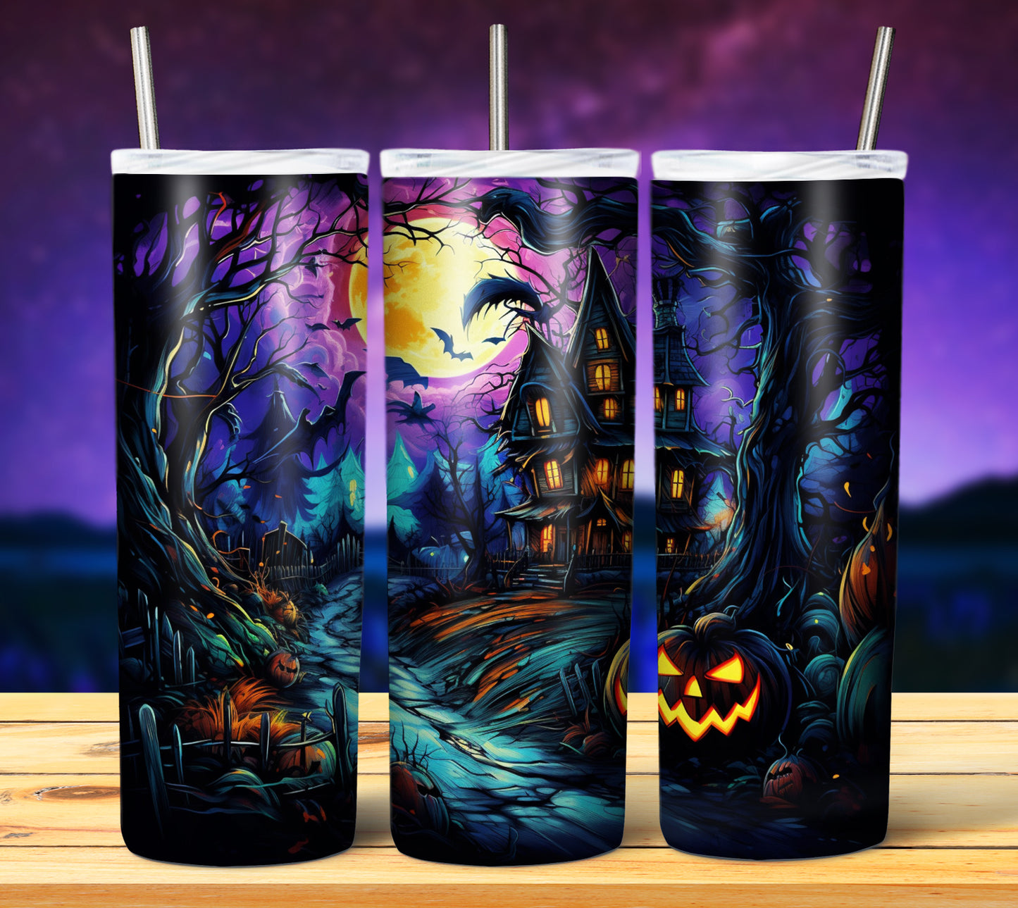 50 Watercolor Halloween Sublimation 20oz Images Bundle