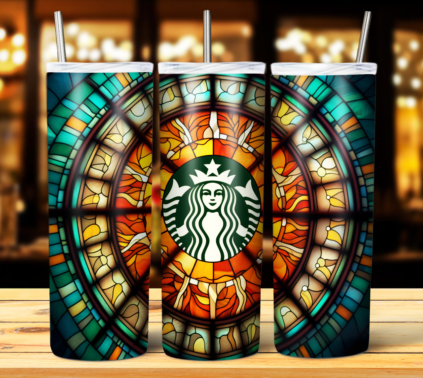 40+ Stain Glass Starbucks Sublimation 20oz Images Bundle