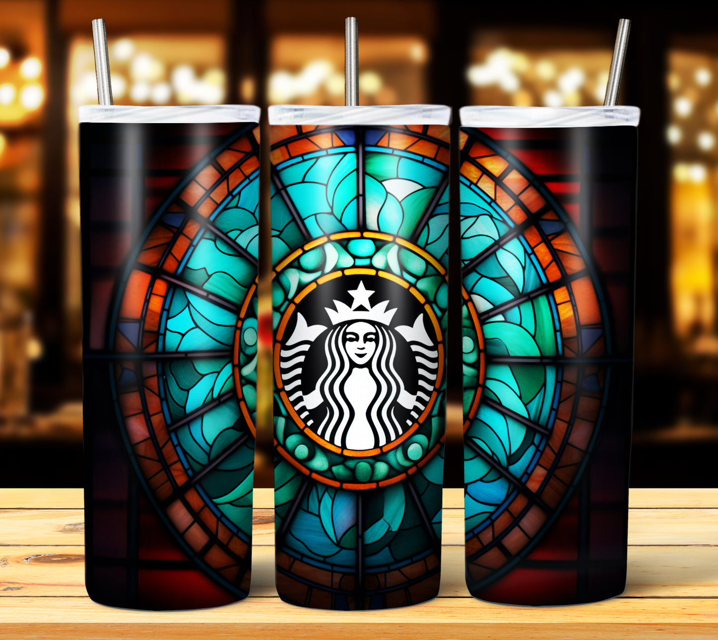 40+ Stain Glass Starbucks Sublimation 20oz Images Bundle