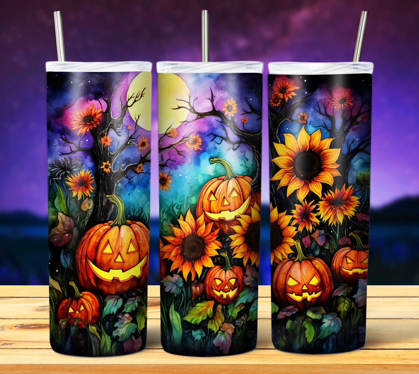 50 Watercolor Halloween Sublimation 20oz Images Bundle