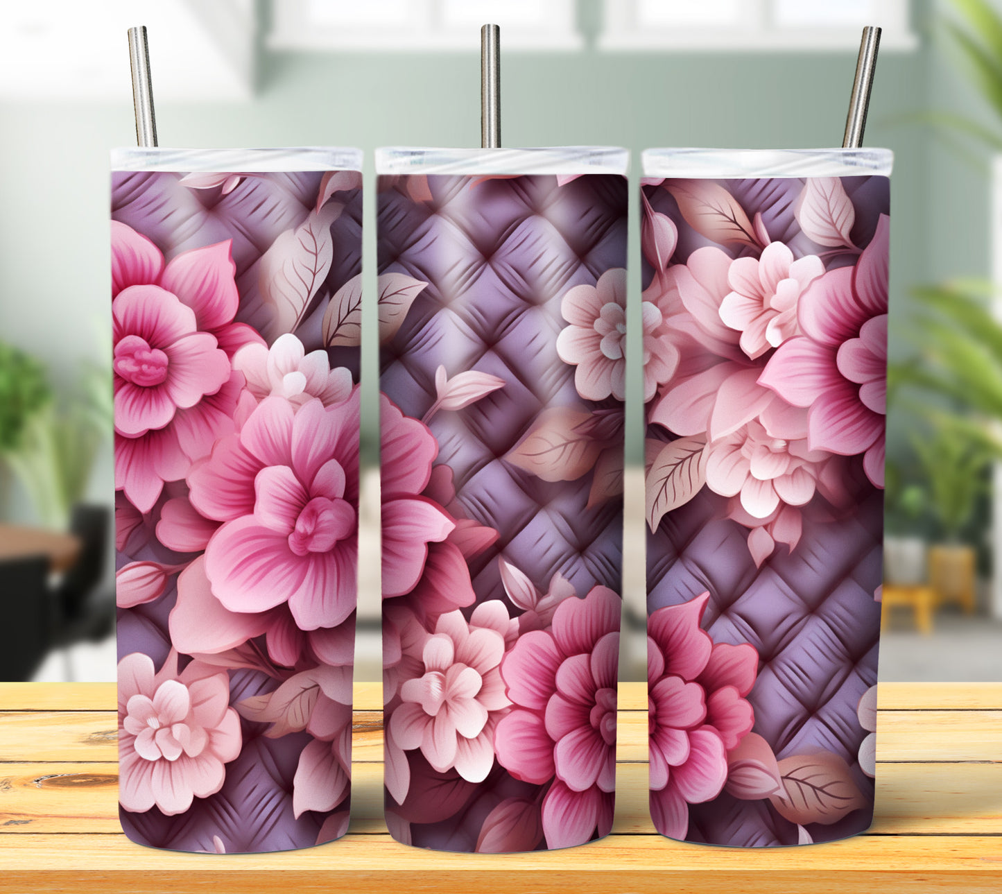 40 Quilted Flowers Sublimation 20oz Images Bundle