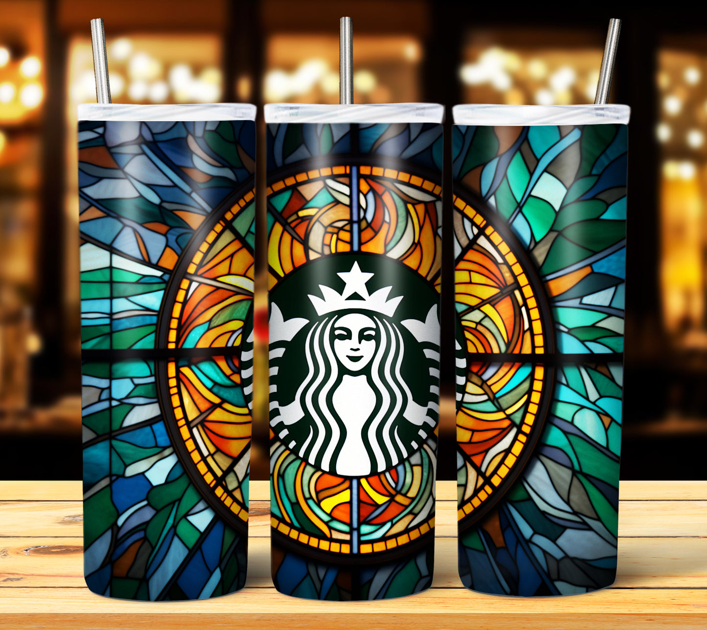 40+ Stain Glass Starbucks Sublimation 20oz Images Bundle