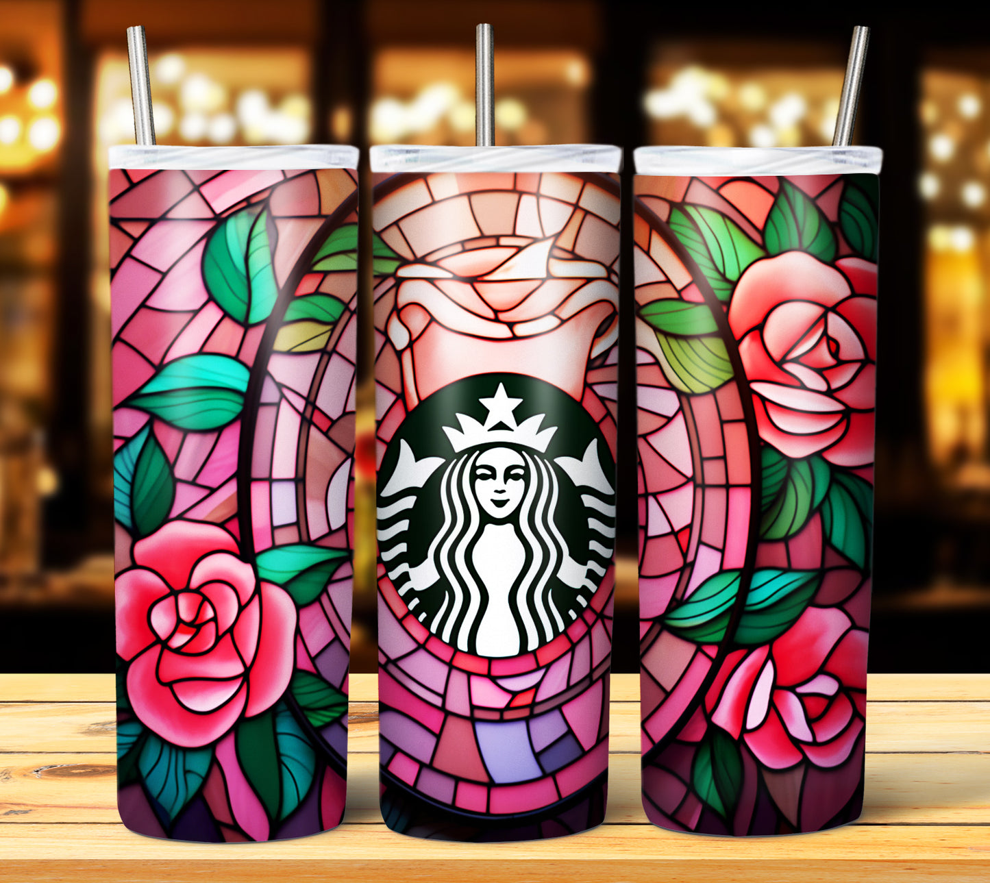 40+ Stain Glass Starbucks Sublimation 20oz Images Bundle