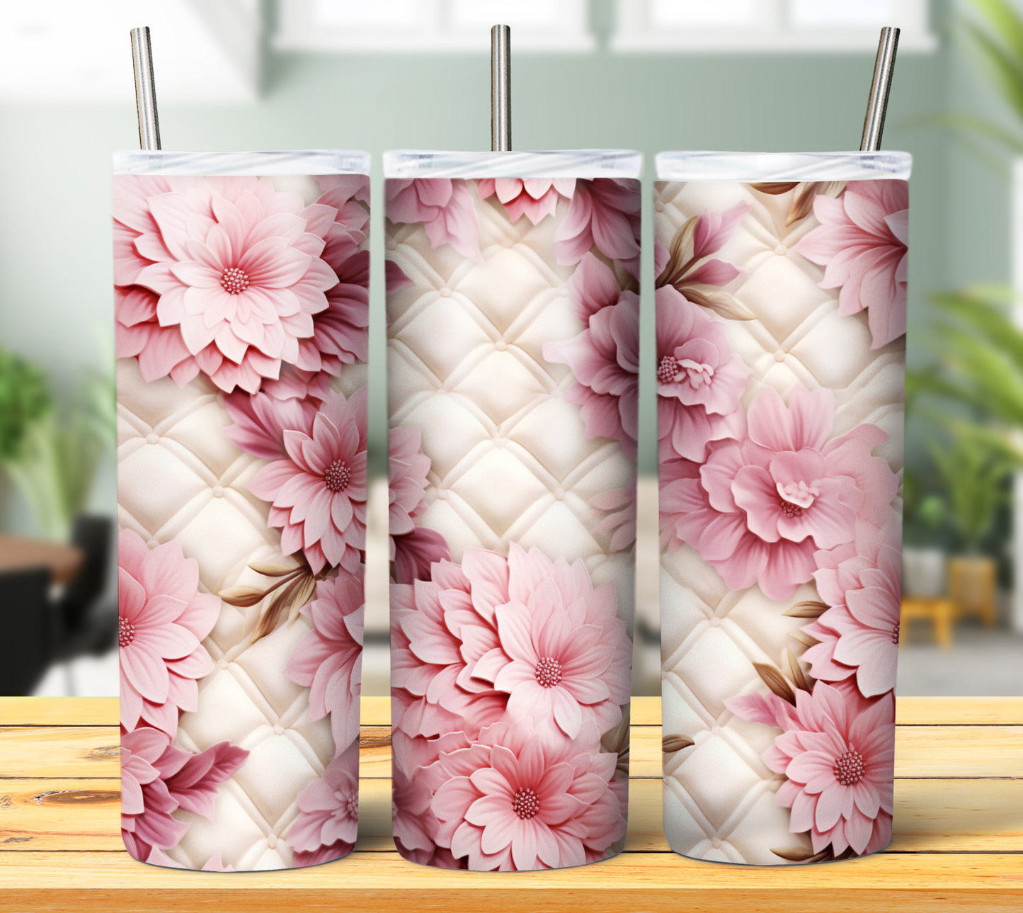 40 Quilted Flowers Sublimation 20oz Images Bundle