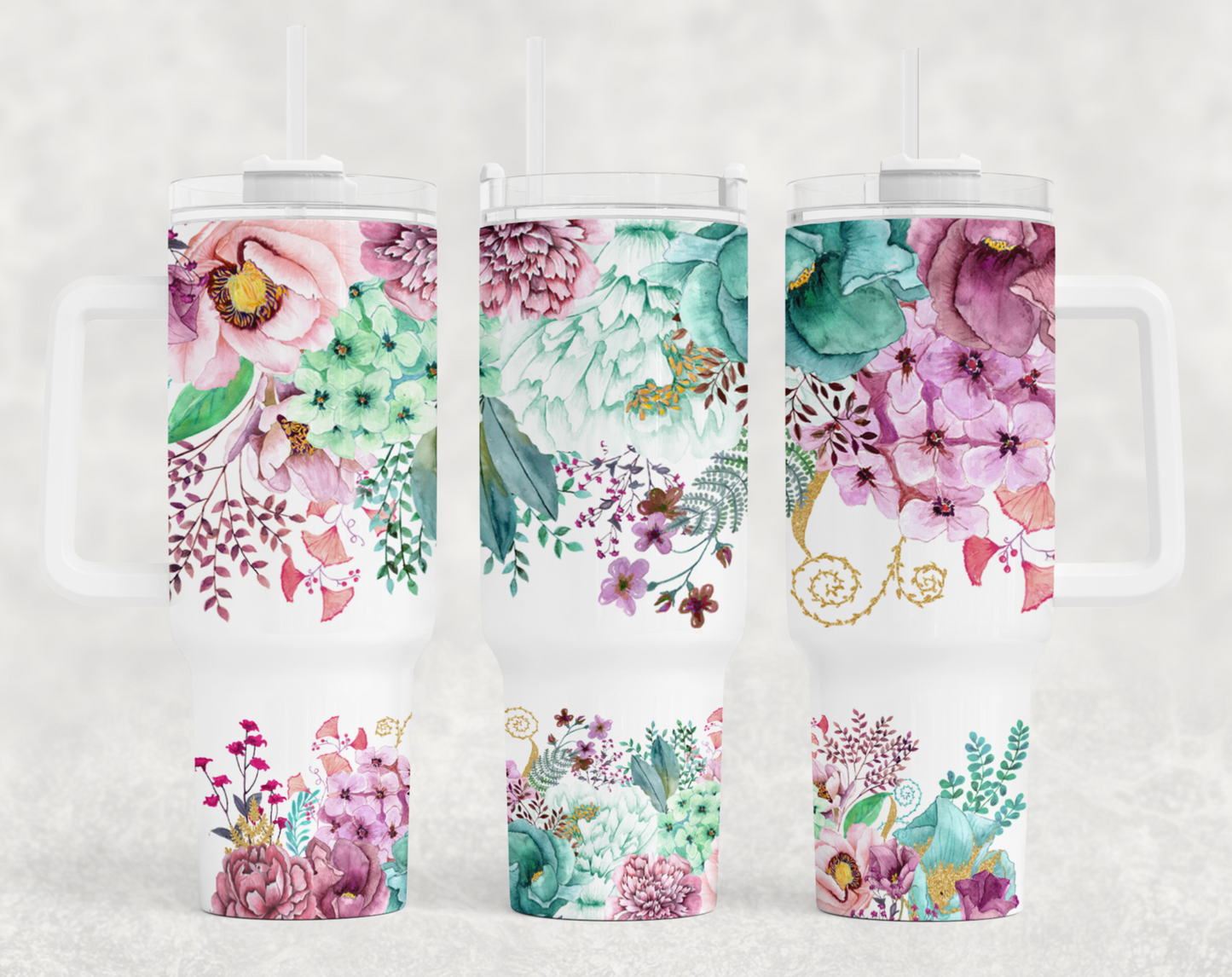 Floral 40oz Sublimation Tumbler Image