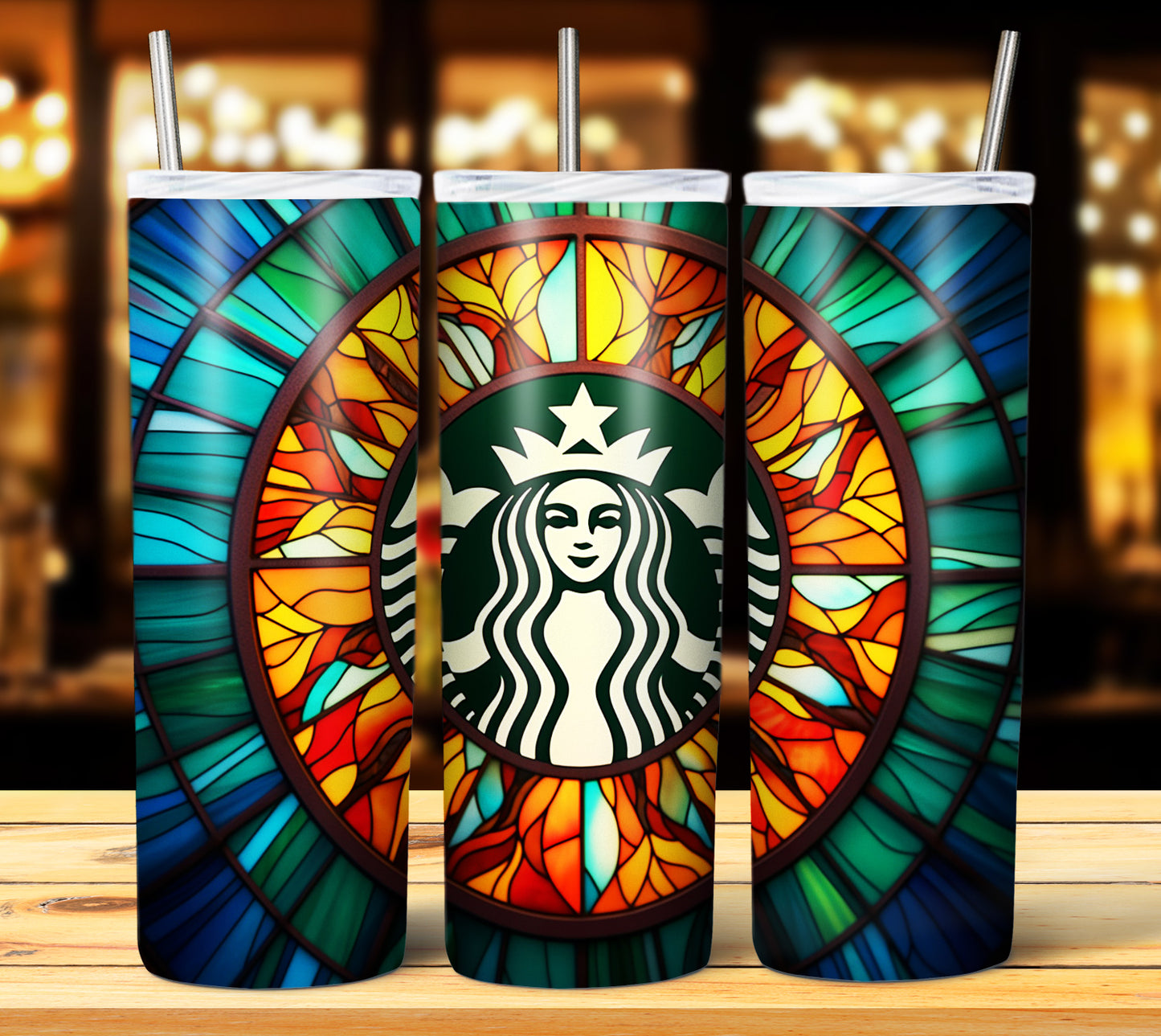 40+ Stain Glass Starbucks Sublimation 20oz Images Bundle