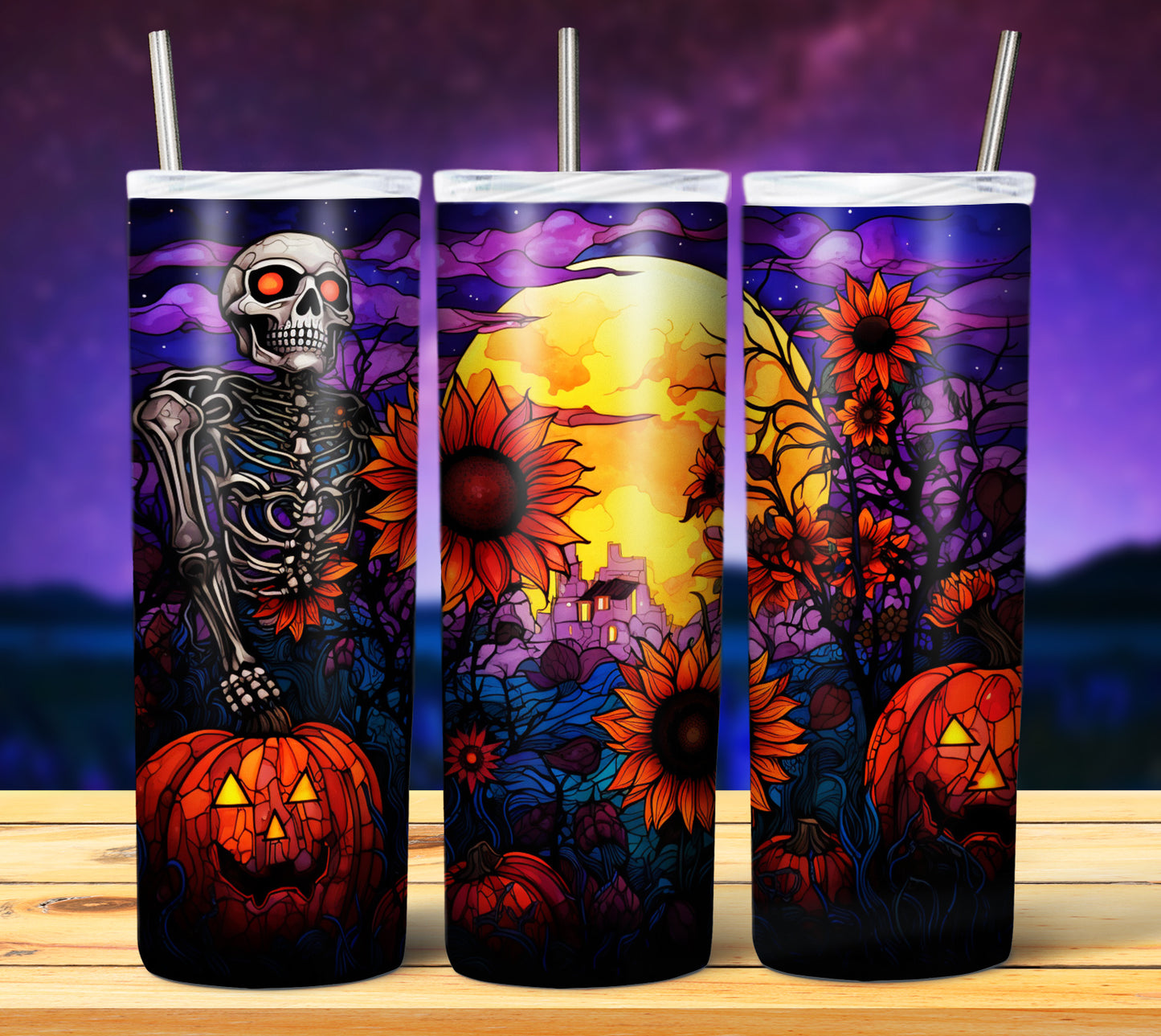 50 Watercolor Halloween Sublimation 20oz Images Bundle