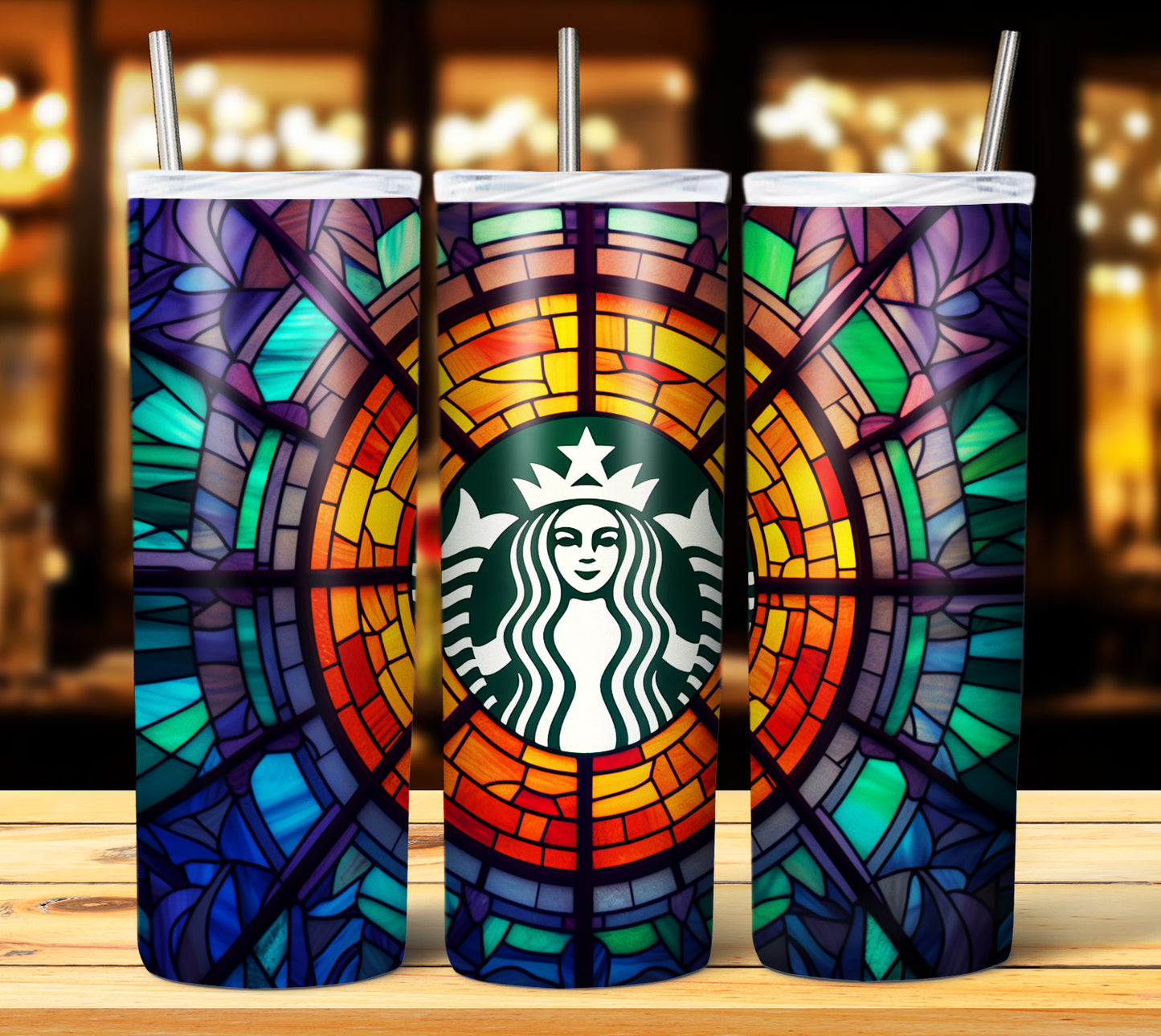 40+ Stain Glass Starbucks Sublimation 20oz Images Bundle