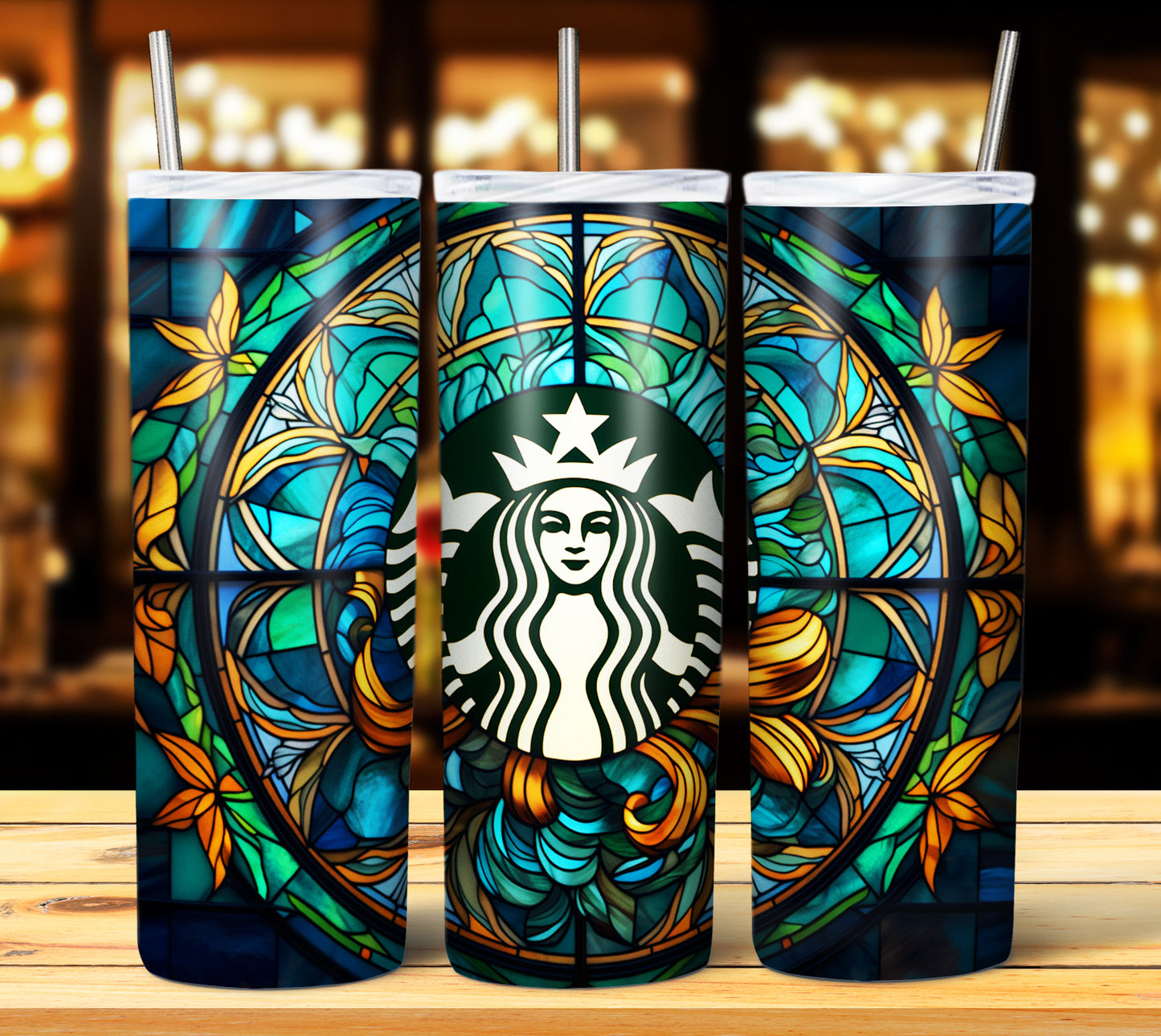 40+ Stain Glass Starbucks Sublimation 20oz Images Bundle