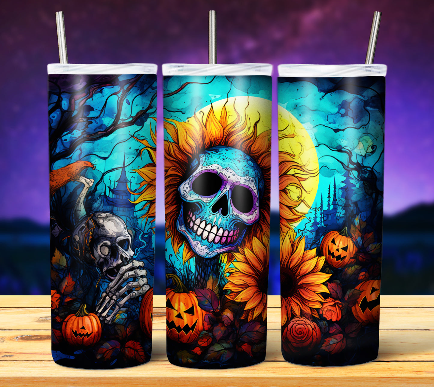 50 Watercolor Halloween Sublimation 20oz Images Bundle