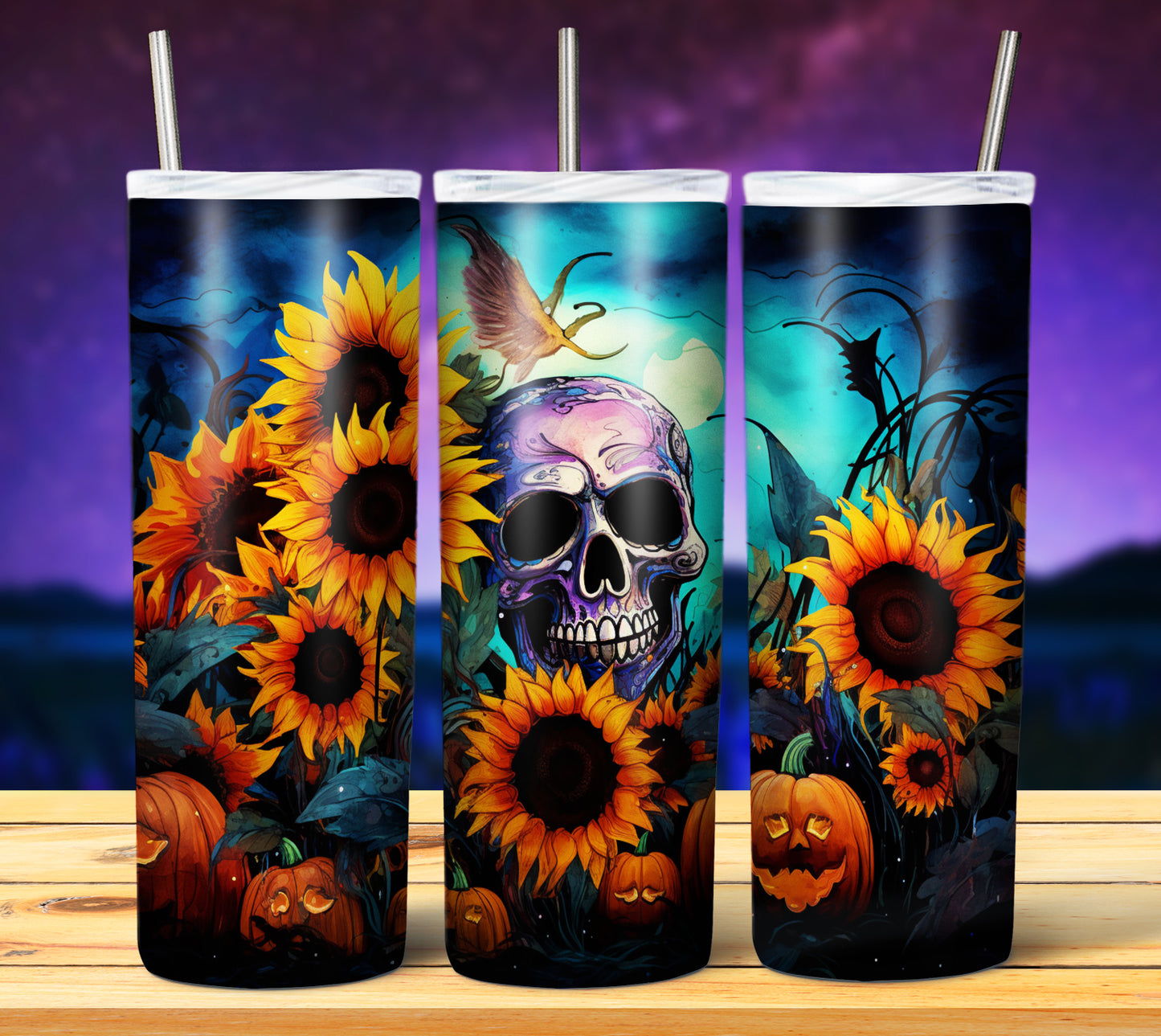 50 Watercolor Halloween Sublimation 20oz Images Bundle