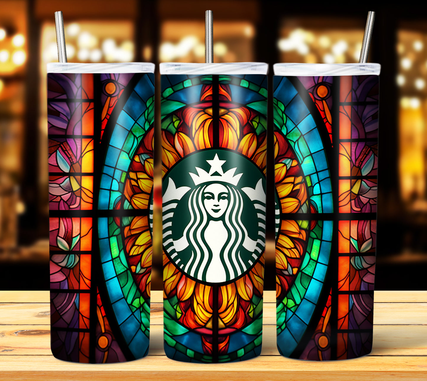 40+ Stain Glass Starbucks Sublimation 20oz Images Bundle