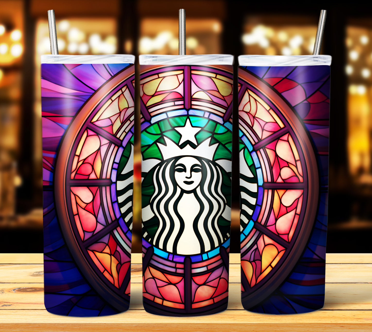 40+ Stain Glass Starbucks Sublimation 20oz Images Bundle