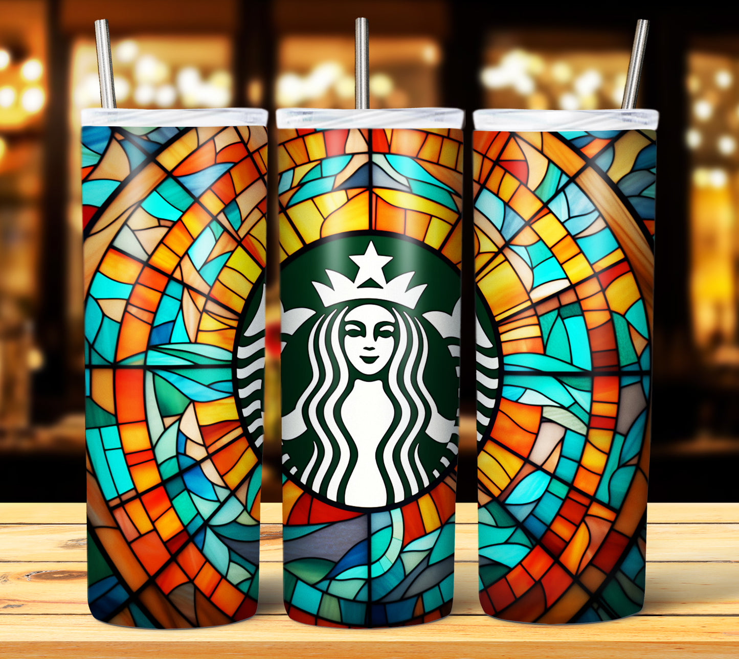 40+ Stain Glass Starbucks Sublimation 20oz Images Bundle