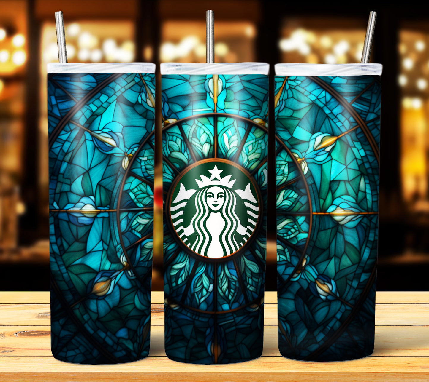 40+ Stain Glass Starbucks Sublimation 20oz Images Bundle